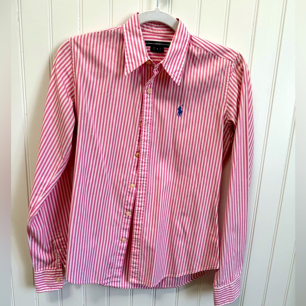 Ralph Lauren Sport Pink/White Striped Buttondown (4)